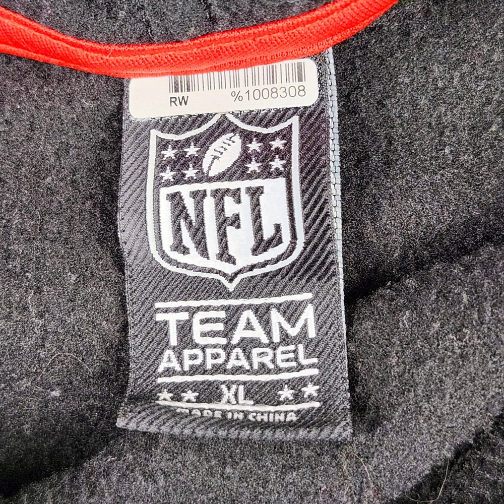 NFL Team Apparel Tampa Bay Buccaneers Hoodie Mens XL Black Red Sport Fleece - Picture 2 of 10
